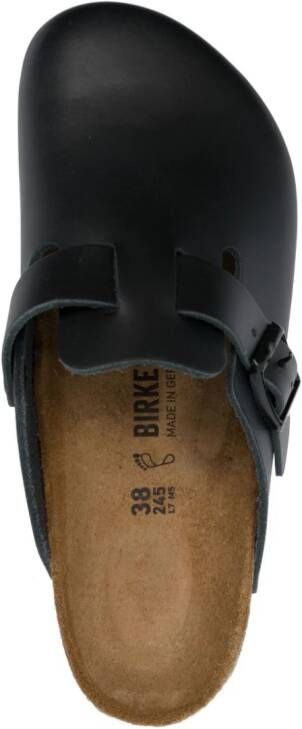 Birkenstock Boston slippers met gesp Zwart