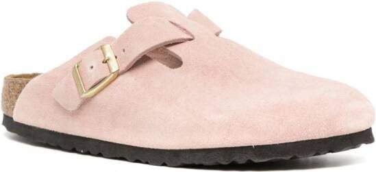 Birkenstock Boston suède klompen Roze