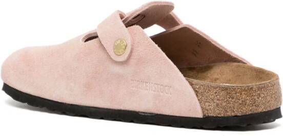 Birkenstock Boston suède klompen Roze