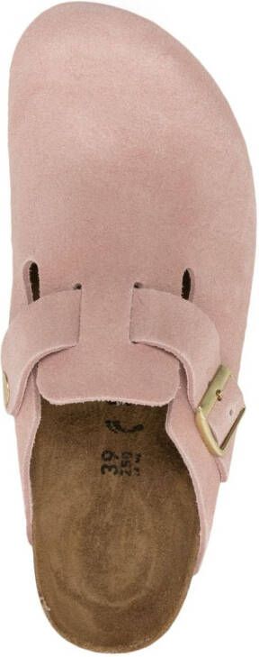 Birkenstock Boston suède klompen Roze