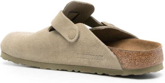 Birkenstock Boston suède slippers Groen