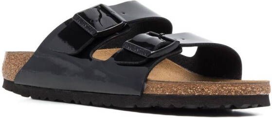 Birkenstock buckled sliders Zwart