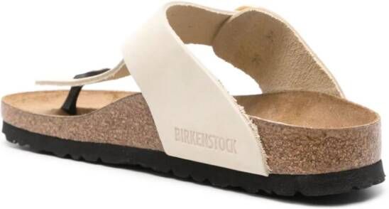 Birkenstock Gizeh leren sandalen met grote gesp Beige