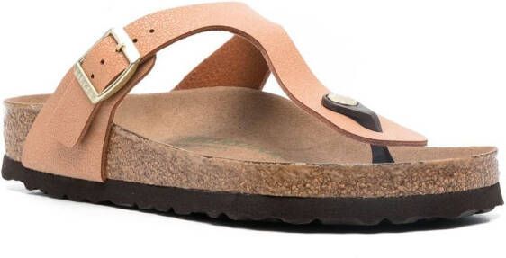 Birkenstock Gizeh sandalen met gesp Bruin