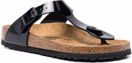 Birkenstock Gizeh lakleren sandalen Zwart