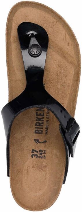 Birkenstock Gizeh lakleren sandalen Zwart