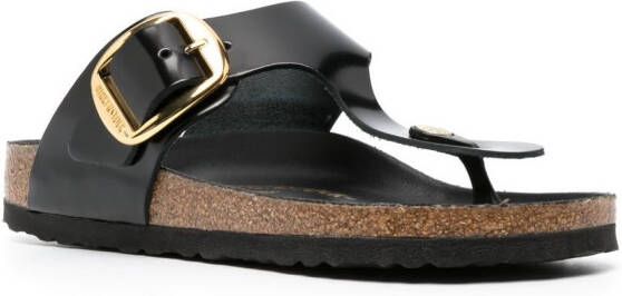 Birkenstock Gizeh sandalen met gegraveerd logo Zwart