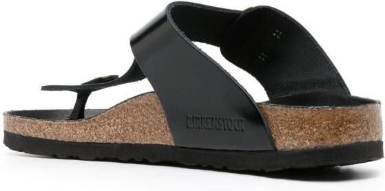 Birkenstock Gizeh sandalen met gegraveerd logo Zwart