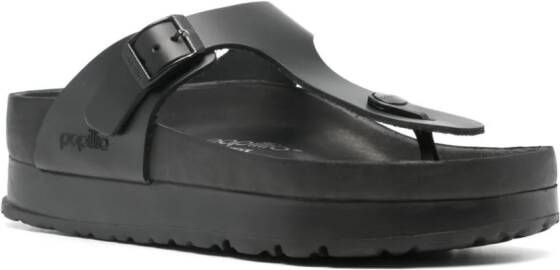 Birkenstock Gizeh papillio leren sandalen Zwart