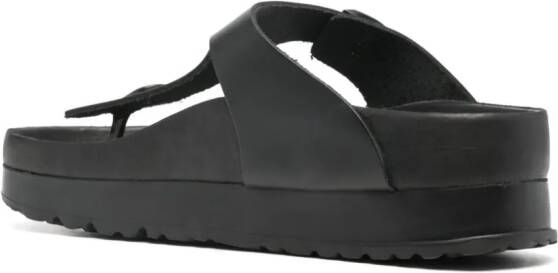 Birkenstock Gizeh papillio leren sandalen Zwart