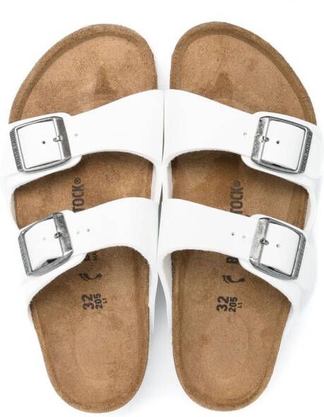 Birkenstock Kids Arizona leren sandalen Wit