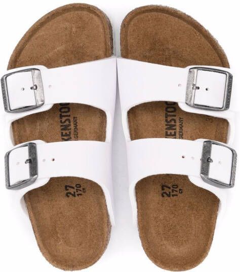 Birkenstock Kids Arizona leren sandalen Wit