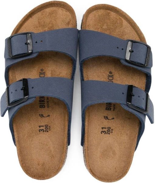 Birkenstock Kids Arizona sandalen met dubbele bandjes Blauw