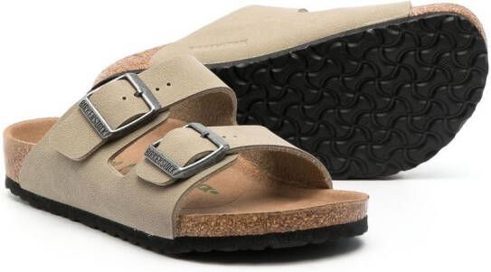 Birkenstock Kids Arizona sandalen met gesp Beige