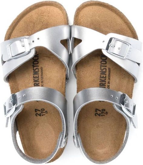 Birkenstock Kids Rio metallic sandalen Zilver