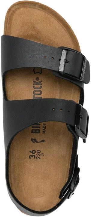 Birkenstock Milano sandalen met dubbele gesp Zwart