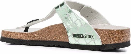 Birkenstock Sandalen met krokodillenleer-effect Zilver