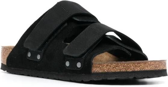 Birkenstock Leren slippers Zwart