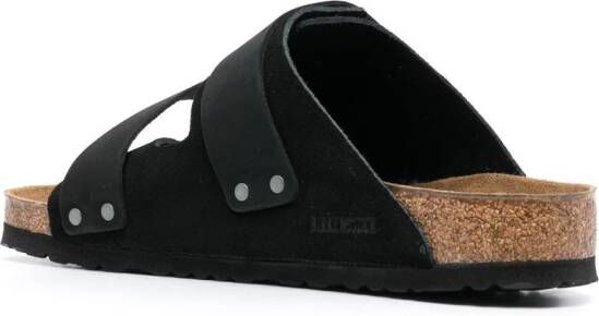 Birkenstock Leren slippers Zwart