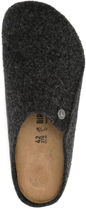 Birkenstock Zermatt wollen pantoffels Zwart