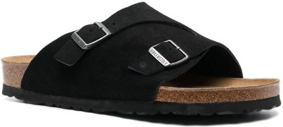 Birkenstock Zürich suède sandalen Zwart