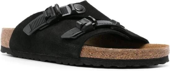 Birkenstock Zürich Tech suède slippers Zwart