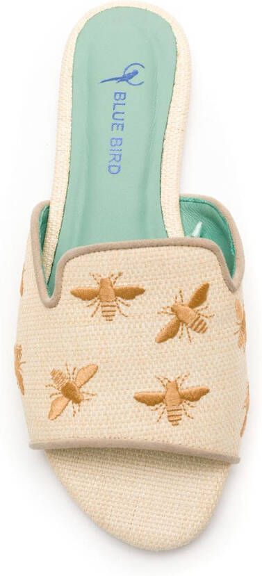 Blue Bird Shoes Bees rieten slippers Beige