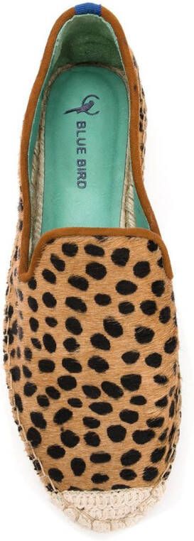 Blue Bird Shoes Espadrilles met dierenprint Beige