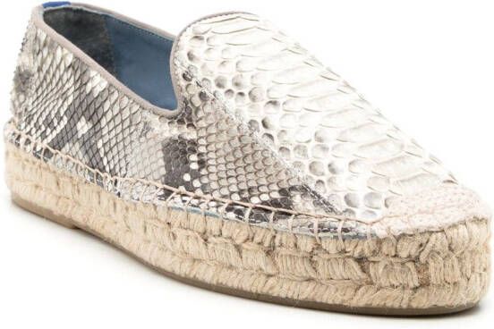 Blue Bird Shoes Espadrilles met slangenleer-effect Grijs