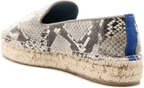 Blue Bird Shoes Espadrilles met slangenleer-effect Grijs