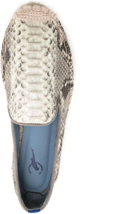 Blue Bird Shoes Espadrilles met slangenleer-effect Grijs