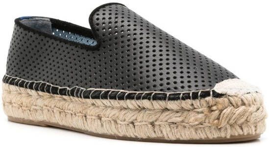 Blue Bird Shoes Geperforeerde espadrilles Zwart