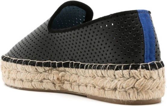 Blue Bird Shoes Geperforeerde espadrilles Zwart