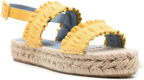 Blue Bird Shoes Leren espadrille sandalen Geel