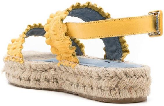 Blue Bird Shoes Leren espadrille sandalen Geel