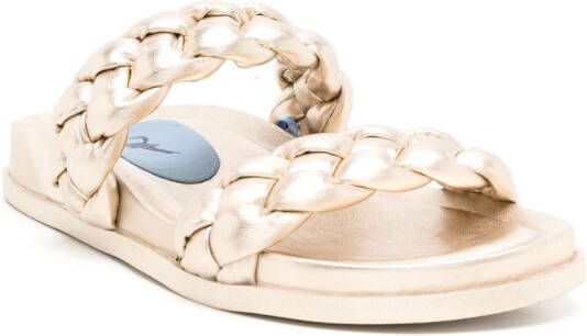 Blue Bird Shoes Sandalen met geweven bandje Goud