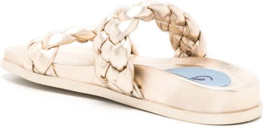 Blue Bird Shoes Sandalen met geweven bandje Goud