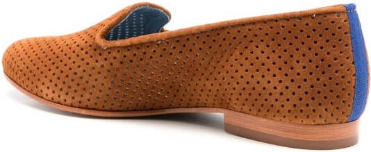 Blue Bird Shoes Saudade loafers met geperforeerd detail Bruin