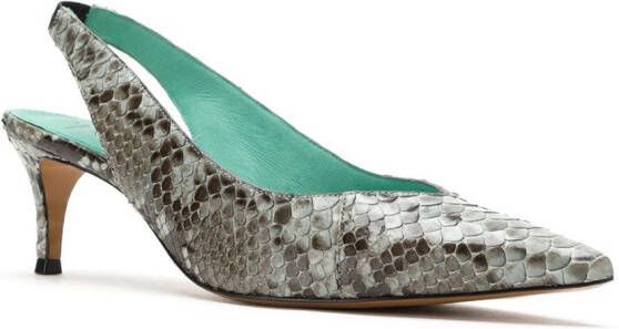 Blue Bird Shoes Slingback pumps met python print Grijs