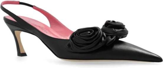 Blumarine 75 mm Rose slingback pumps Zwart