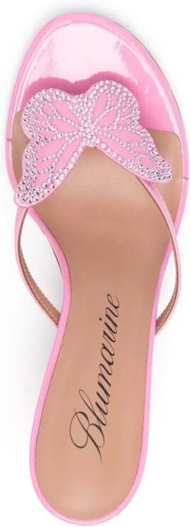 Blumarine 80 mm muiltjes met vlinderpatroon Roze