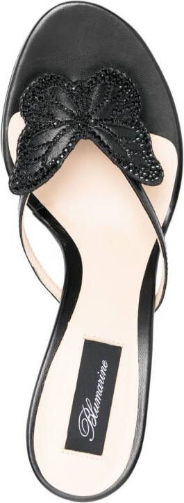 Blumarine Sandalen met vlinderpatch Zwart