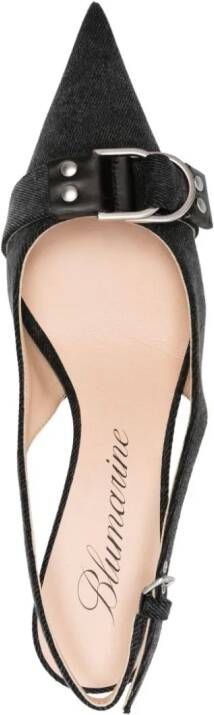 Blumarine Denim slingback pumps Zwart