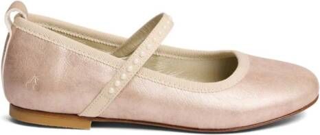 Bonpoint Leren ballerina's Beige