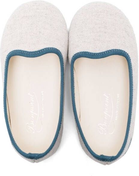 Bonpoint Tenise slippers met geborduurd logo Grijs