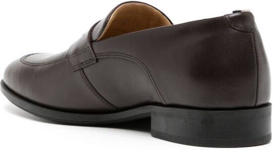 BOSS Colby leren penny loafers Bruin