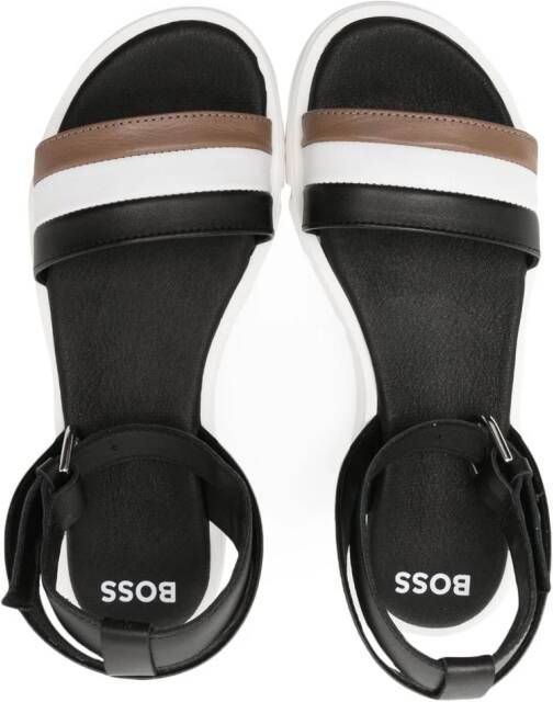 BOSS Kidswear Leren sandalen Zwart