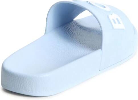 BOSS Kidswear Teenslippers met logo-reliëf Blauw