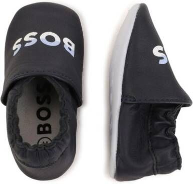 BOSS Kidswear Leren slofjes Blauw