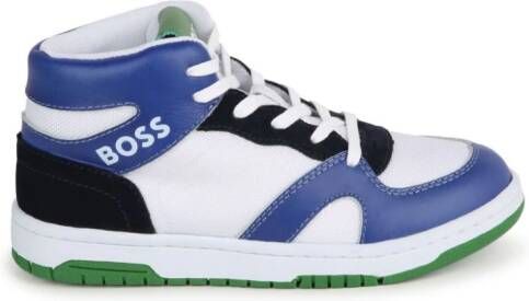 BOSS Kidswear Sneakers met colourblocking Wit